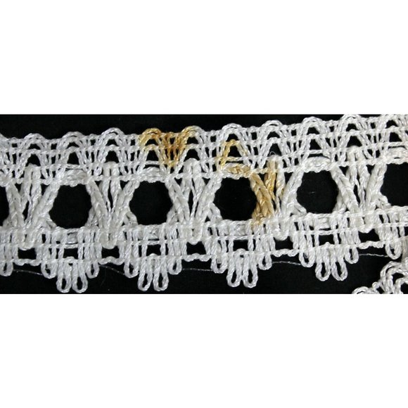 Ivory Lace Eyelet Braided Trim Crafts Scrapbooks, Theater Dance Costume 9 yrds - Picture 4 of 7